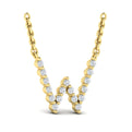 Diamond  Alphabet Pendant Necklace, W