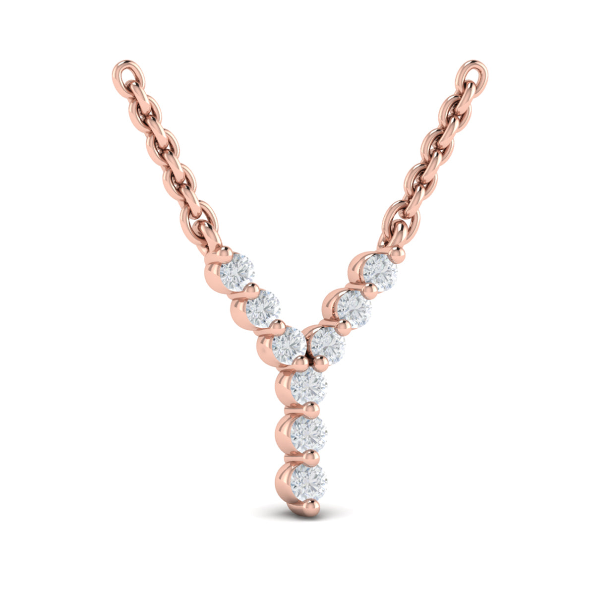 Diamond  Alphabet Pendant Necklace, Y