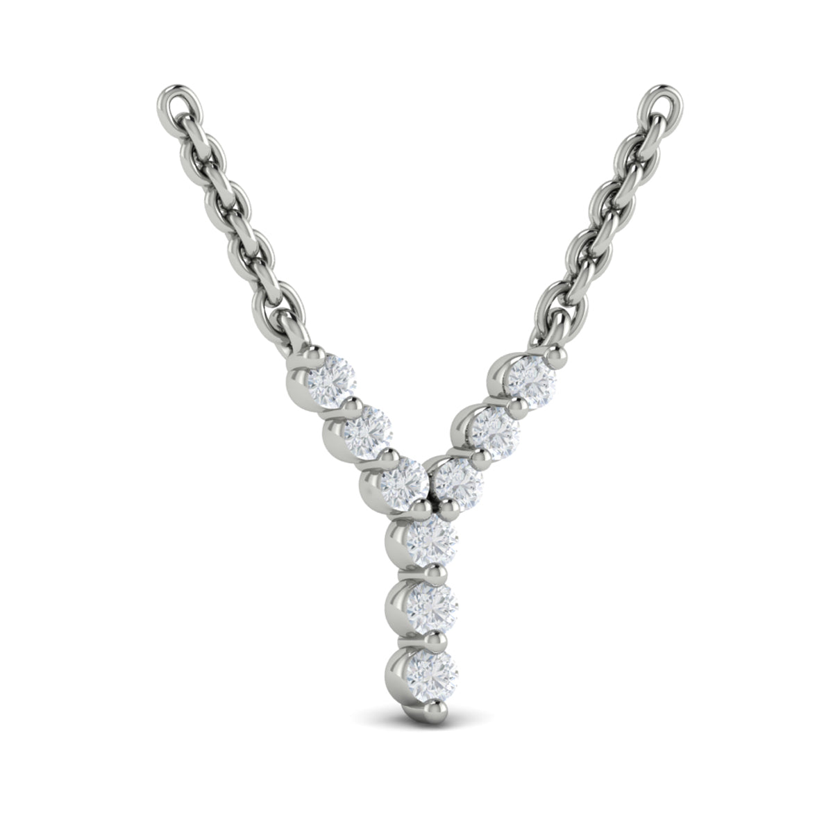 Diamond  Alphabet Pendant Necklace, Y