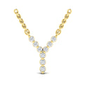 Diamond  Alphabet Pendant Necklace, Y
