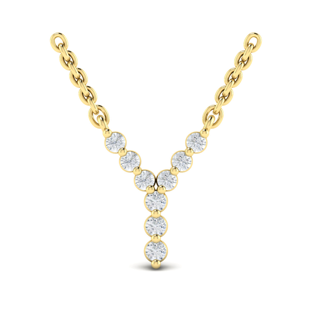 Diamond  Alphabet Pendant Necklace, Y