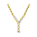Diamond  Alphabet Pendant Necklace, Y