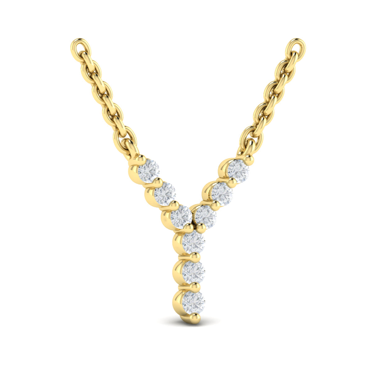 Diamond  Alphabet Pendant Necklace, Y