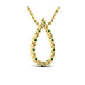 Diamond and Emerald  Open Teardrop Pendant Necklace