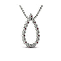 Diamond and Ruby  Open Teardrop Pendant Necklace