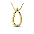 Diamond and Blue Sapphire  Open Teardrop Pendant Necklace