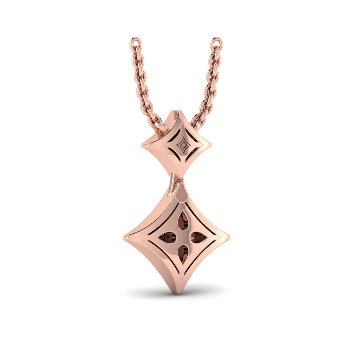 Diamond Cluster Double Vlora Star Pendant Necklace