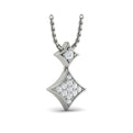 Diamond Cluster Double Vlora Star Pendant Necklace