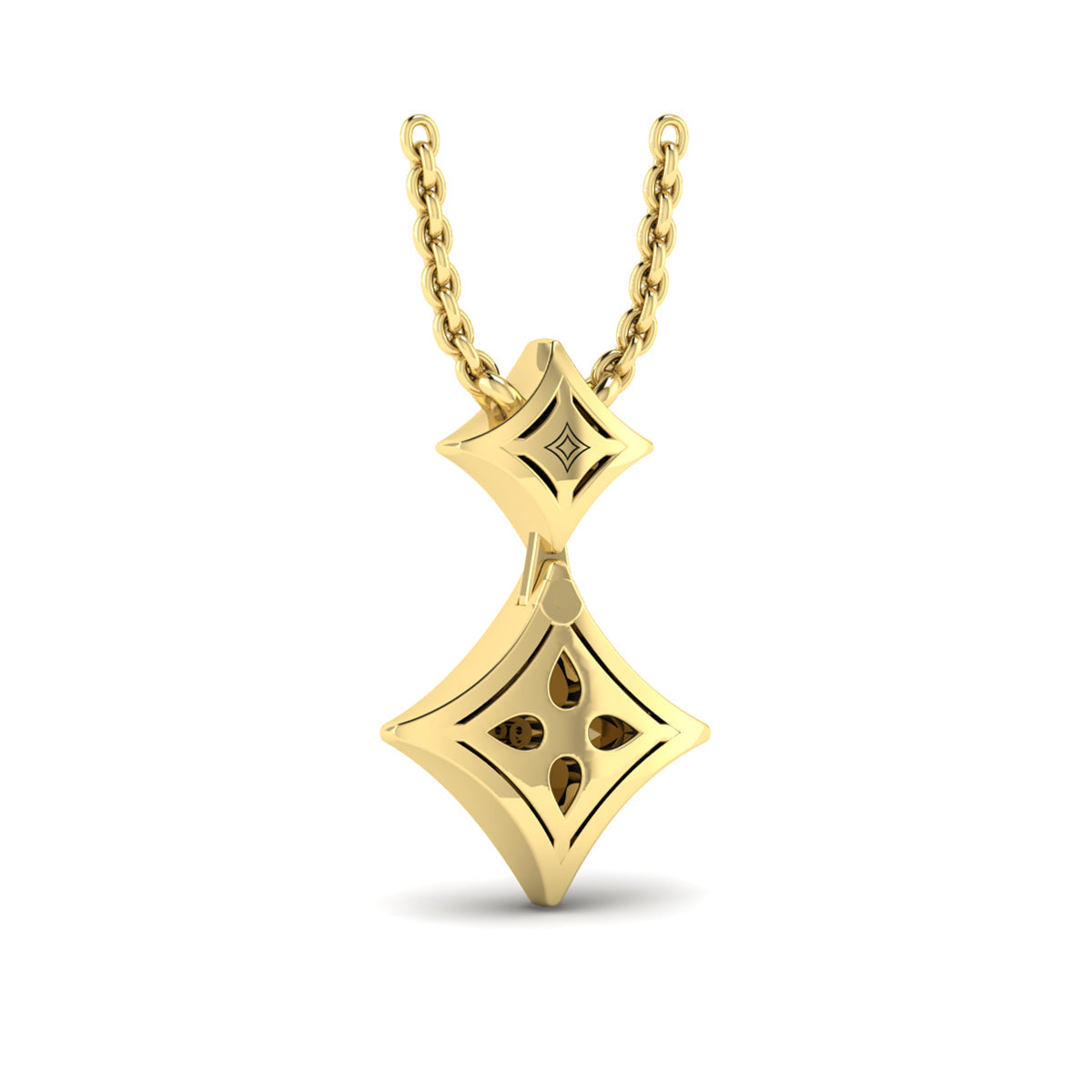 Diamond Cluster Double Vlora Star Pendant Necklace