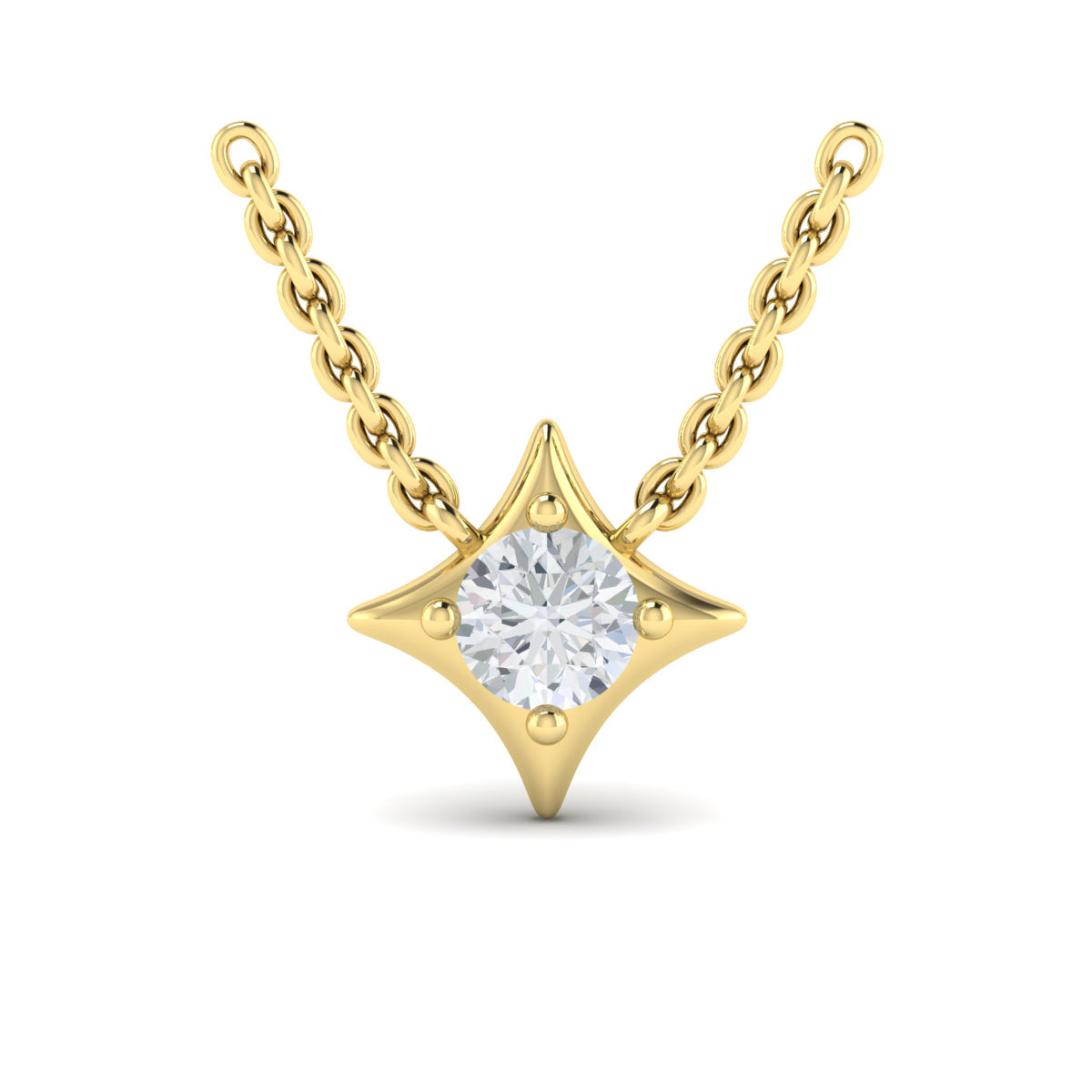 Single Diamond Vlora Star Pendant Necklace