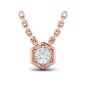 Single Diamond Honeycomb Pendant Necklace