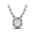 Single Diamond Honeycomb Pendant Necklace