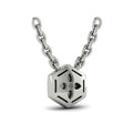 Single Diamond Honeycomb Pendant Necklace