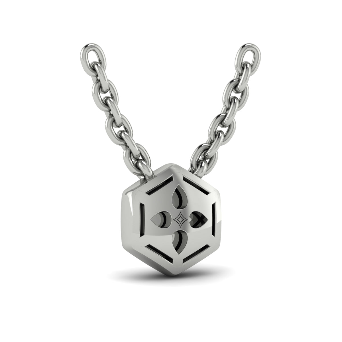 Single Diamond Honeycomb Pendant Necklace