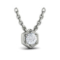 Single Diamond Honeycomb Pendant Necklace