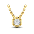 Single Diamond Honeycomb Pendant Necklace