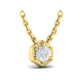 Single Diamond Honeycomb Pendant Necklace