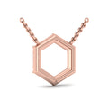 Diamond Baguette Open Honeycomb Pendant Necklace