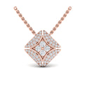 Diamond Vlora Star with Channel Set Diamond Cluster Pendant Necklace