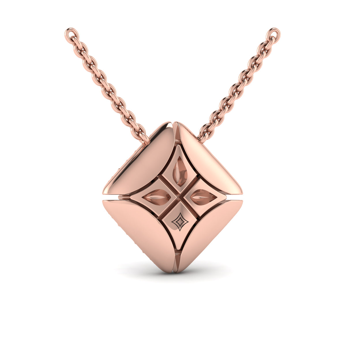 Diamond Vlora Star with Channel Set Diamond Cluster Pendant Necklace