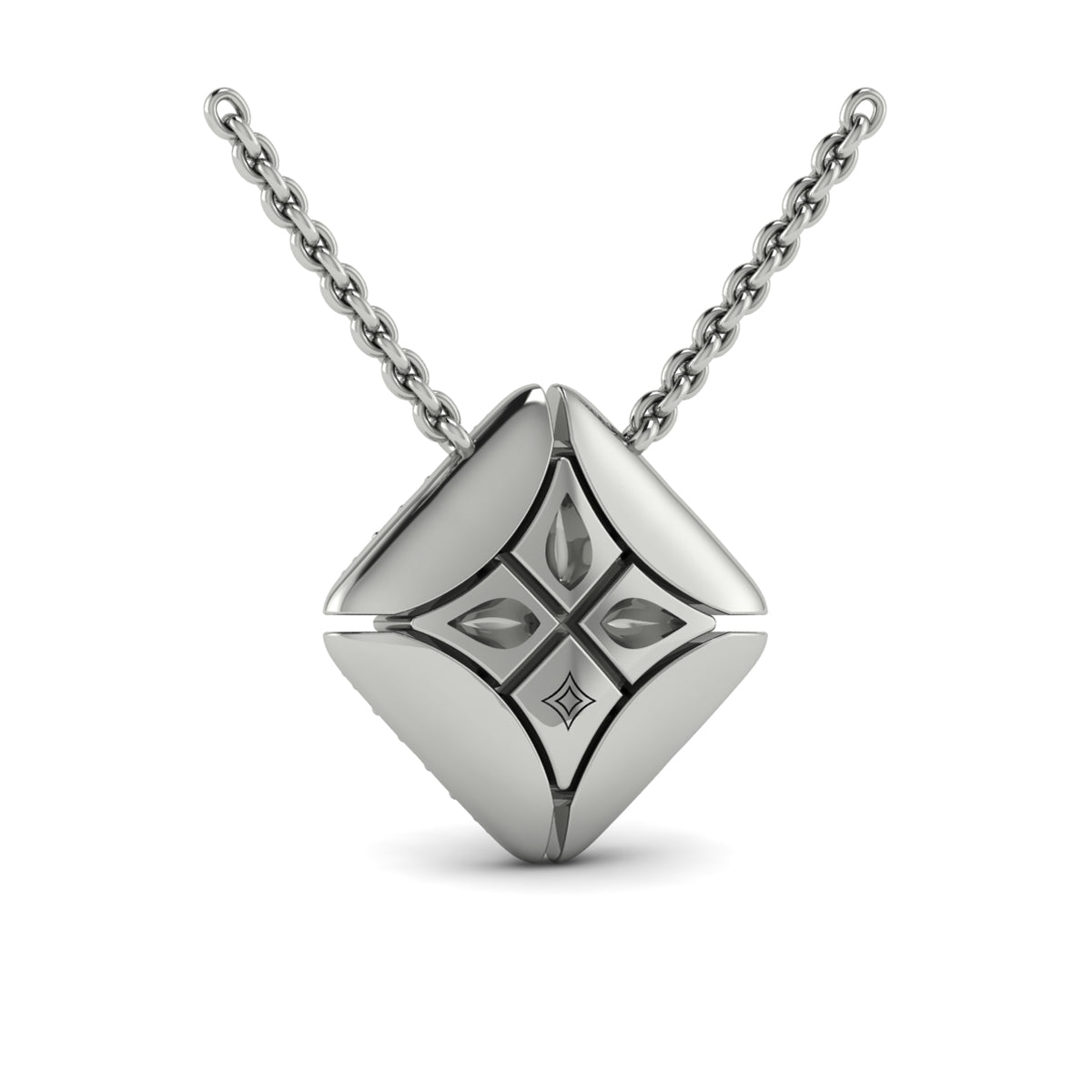 Diamond Vlora Star with Channel Set Diamond Cluster Pendant Necklace