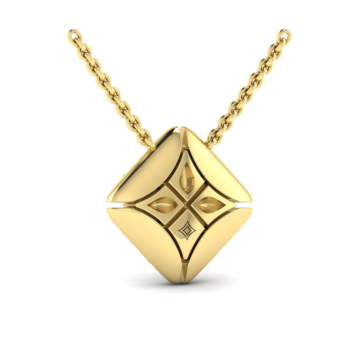 Diamond Vlora Star with Channel Set Diamond Cluster Pendant Necklace