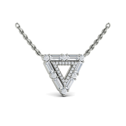 Diamond Baguette Double Trinity Necklace