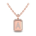 Diamond Medallion Alphabet Pendant Link Necklace, A