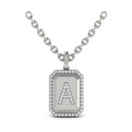 Diamond Medallion Alphabet Pendant Link Necklace, A