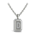 Diamond Medallion Alphabet Pendant Link Necklace, D