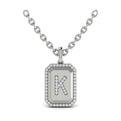 Diamond Medallion Alphabet Pendant Link Necklace, K