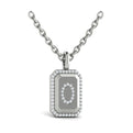 Diamond Medallion Alphabet Pendant Link Necklace, O