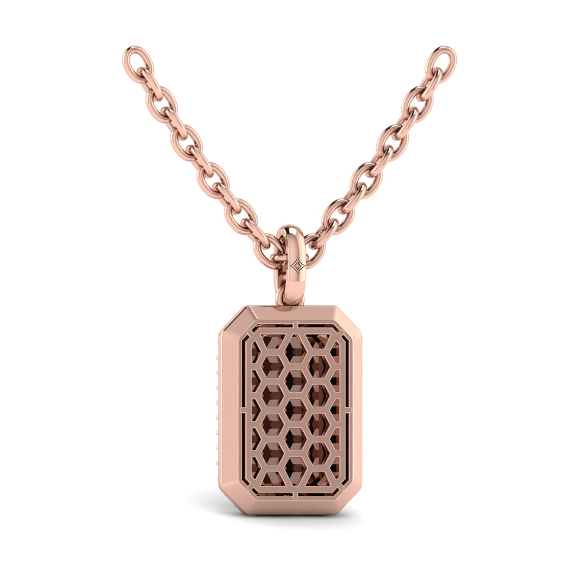 Diamond Medallion Alphabet Pendant Link Necklace, R