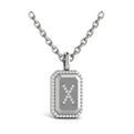 Diamond Medallion Alphabet Pendant Link Necklace, X