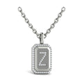 Diamond Medallion Alphabet Pendant Link Necklace, Z