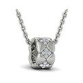 Diamond Cluster Barrel Pendant Necklace