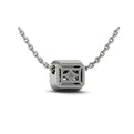 Diamond Baguette Halo Pendant Necklace