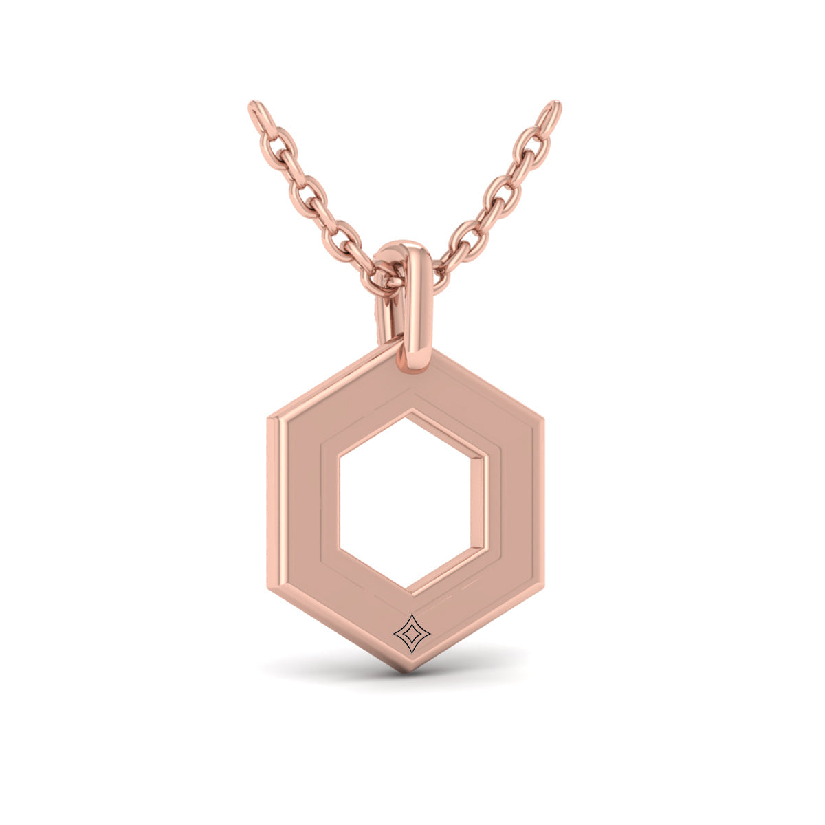 Diamond Open Honeycomb Pendant Necklace