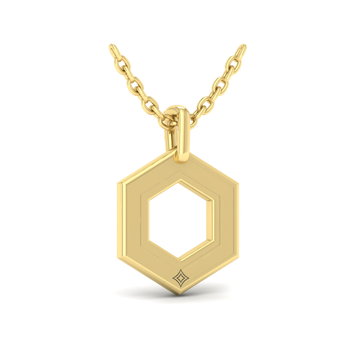 Diamond Open Honeycomb Pendant Necklace