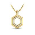 Diamond Open Honeycomb Pendant Necklace