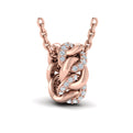 Channel Set Link with Diamonds Pendant Necklace