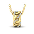 Channel Set Link with Diamonds Pendant Necklace