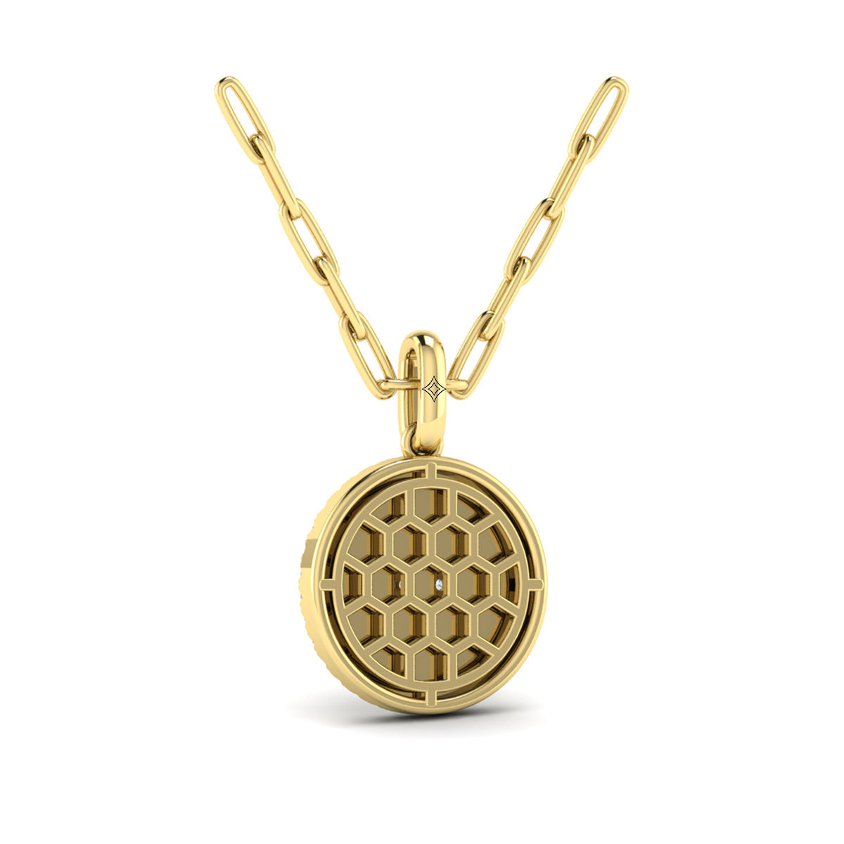 Center Star Diamonds and Bezel Pendant Necklace