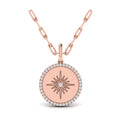 Center Starburst Diamond and Bezel Pendant Necklace
