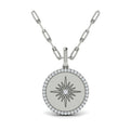 Center Starburst Diamond and Bezel Pendant Necklace
