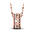 Reverse Channel Set Link with Diamonds Pendant Necklace