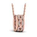 Reverse Channel Set Link with Diamonds Pendant Necklace