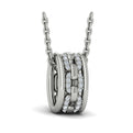 Reverse Channel Set Link with Diamonds Pendant Necklace