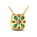 Diamond Cushion Halo and Multi Oval Emerald with Center Diamond Necklace