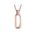 Diamond Accent North South Open Oval Pendant with Link Necklace